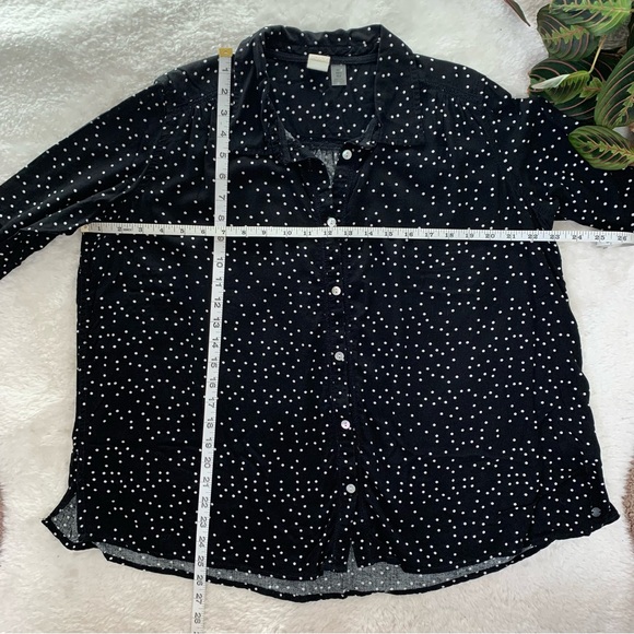 Roxy Urban Earth Long Sleeve Button Up Shirt in Black & White Polkadot - Picture 7 of 14
